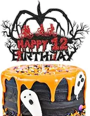 Stranger 12th Happy Birthday Cake Topper -TV Program Theme 12th Birthday Cake Decor - Cartoon Themed Cheers to 12 Years Old Birthday Party Decorations for Boy Girl