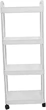 FUNNETOYU Multi Tier Wheeled Storage Cart with Handle Versatile Rolling Trolley for Office Kitchen and Bathroom Casters for Easy Movement Elegant Minimalist Design