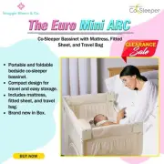 Euro-Mini ARC Co-Sleeper Bassinet with mattress, fitted sheet & travel bag