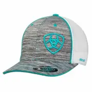 ARIAT Men's Grey Heather Flexfit Baseball Cap with Turquoise Accents