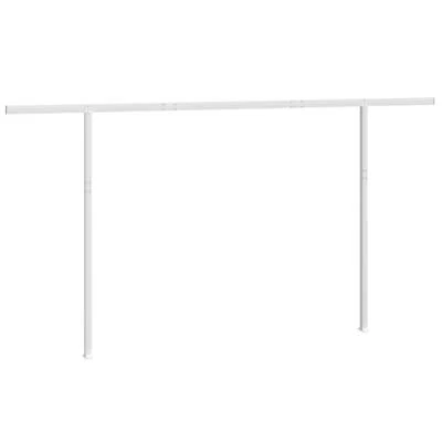 Awning Post Set Patio Garden Canopy Frame Pole Stand White Iron 450x245cm