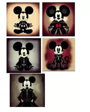 8 Gothic Mickey Mouse Junk Journal Scrapbook USA Seller