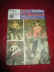 UNCUT Simplicity GIRL'S PIRATE COSTUMES Sewing PATTERN #4469 - Size 7 to 14