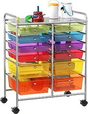 SimpleHouseware 12-Drawers Rolling Storage Cart, Multicolor