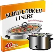 FASOZUKA Slow Cooker Liners 40×Cooking Bags Small Size Disposable Pot Liners, Fit 1QT to 3QT for Slow Cooker Cooking Trays Suitable for Oval & Round Pots 11"x 16", 40 Liners (40)