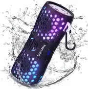 Heysong Portable Bluetooth Speaker, IPX7 Waterproof Wireless Speaker with LED