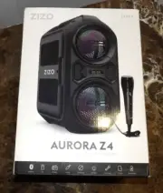 ZIZO Aurora Z4 Portable LED Bluetooth Speaker with Microphone Black Karaoke