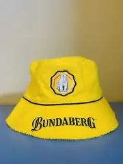 Bundaberg Rum Bundy Bear Logo Terry Towel Yellow Bucket Hat Bundaberg Rum Bundy