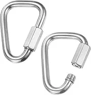 uxcell 2-Pack Quick Chain Link Connector, M12 1/2" 316 Stainless Steel Triangle Locking Repair Chain Links for Swing/Camping/Hiking/Backpack, Twist Key Ring Screw Chain Link [Silver]