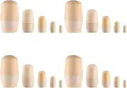 LUOZZY 4 Sets Wooden Nesting Dolls Unfinished Russian Nesting Dolls Unpainted Blank Nesting Dolls Home Decor for DIY Crafts