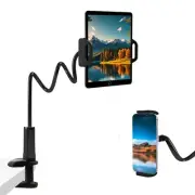 Gooseneck Tablet Mount Cell Phone Holder for Bed 4.7-11" Devices iPad Clamp S...
