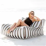 Floating Bean Bag for Pool - Outdoor Waterproof Bean Bag Chairs for Adults - Reusable Bean Bag for Swimming Without Filler Garden Beach Camp Beanbag Sofa Bed Puff Lounge(Light Gray)