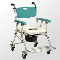 在飛比找樂天市場購物網優惠-均佳 JCS-208 鋁合金可收合有輪洗澡便器椅 馬桶椅/便
