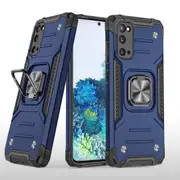 MCC Shockproof Samsung Galaxy S20 Heavy Duty Tough Case Cover Ring Holder [Dark Blue]