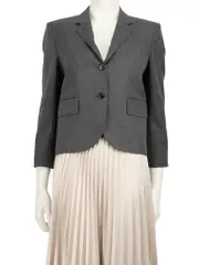Grey Wool Blended Tailored Blazer