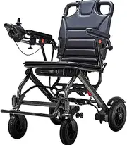 Portable Electric Wheelchair, Foldable Power Wheelchair with 180W Dual Motor 6Ah Removable Battery, Max Load 265 Lbs, 20 Kilometers Long Travel Distance