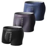 3pcs/set Magneticeft Energy Field Therapy Men's Boxer Shorts Antibacterial Comfortable Underwear -c D L