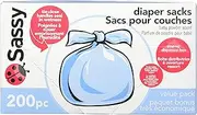 Sassy Baby Disposable Diaper Sacks, 200 Count, Packaging May Vary