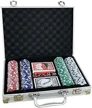 Gaming Chips Poker Chips Set 200 Pcs Poker Kit with Aluminum Case Casino Chips 2 Decks of Playing Cards Poker Set Chips for Game Chips Ahoy (Size : 200PCS)