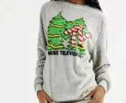 MTV Christmas Crewneck Soft and Fuzzy Pullover Size M