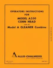 Allis Chalmers Model A330 A-330 Corn Head For A Gleaner Combine Operators Manual