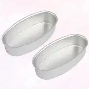 2 Pcs Bread Tin Non Stick Oval Cake Molds Oval Cheesecake Pan