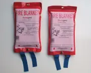 2 X FIRE BLANKET 1.2M X 1.2M - (IDEAL KITCHEN CAMPING CARAVAN BOAT BUSINESS)
