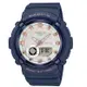 CASIO卡西歐 BABY-G 俐落簡約 休閒藍 珍珠光感錶圈 雙顯系列 BGA-280BA-2A_43.4mm