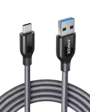Anker PowerLine+ USB-C to USB Type A 3.0 6ft 15W PD Nylon Braided Cable - Gray