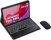 Keyboard Case for Lenovo Tab M11 11 Inch, 7 Color Backlit Bluetooth Keyboard with Touchpad, Soft TPU Back Cover, Bluetooth Mouse,Black