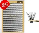 320Pcs Lash Clusters, 30D D Curl Wispy Individual Lashes DIY Extensions
