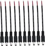 jojofuny 10 Pack 5.5x2.1mm Dc Power Male to Male Adapter Cable CCTV Camera Power Cord Extension 12v Jack Connector