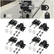 4 Home Security Safe Sliding Window Door Catch Push Lock Baby Child Safety Black