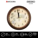 掛鐘 QHA006Z SEIKO QHA006Z QUITE SWEEP 世界地圖錶盤棕色錶殼掛鐘