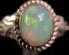 OPAL RING - Sterling Silver, Size 10 - Welo Ethiopian Opal Jewelry, 49160