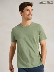White Stuff Green 100% Cotton Abersoch Short Sleeve T-Shirt (W22618) | $58
