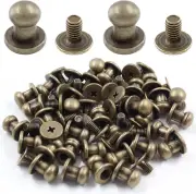 30Set 6Mm round Head Button Studs Bronze Button Stud Screw Leather Button Rivets