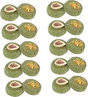 BUGUUYO Pet Chew Toy 20pcs Rabbit Grass Biscuits Bunny Snack Biscuit for Rabbits Guinea Pigs Fresh Grass Flavor Treats