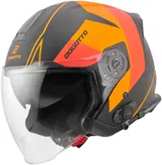 Bogotto V586 Detri BT Bluetooth Jet Helmet, black-orange, Size S for Men Black Orange