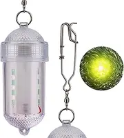 LED Fishing Lure Light for Night Fishing with 12 Bright LEDs, 100W Power, 60 Lumens, 10m, Underwater Attractor (Green/Red/White/Yellow)