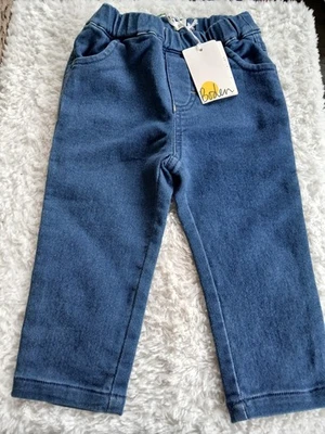 NWT Baby Boden Boys/Girls Pull-On Indigo-Go-Go Jeans 12-18 Months Stretchy