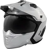 Jet Helmet Cafe Racer Open Face Motorcycle SunVisor Custom Scooter Silver XXL