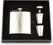 Weddingstar 6 oz Stainless Steel Hip Flask Gift Box Set Silver - Non-Customizabl