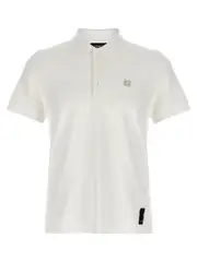 [Fendi] Fendi-Ff Metallic Logo Shirt Polo Bianco-Uomo XL
