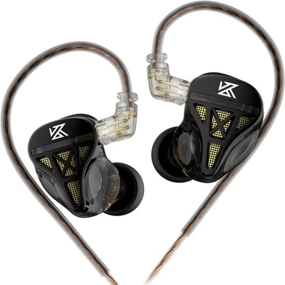 KZ DQS Dynamic Driver Semi-Open HiFi Sound in-Ear Without Mic, Black