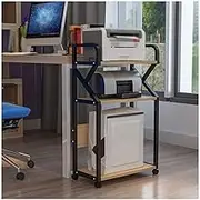 Printer Shelf Printer Stand Printer Rack 3 Tier Printer Stand Floor-Standing Printer Shelf Metal Frame Mobile Fax Machine Shelf for Office Home Copier Scanner Printer Holder Printer Shelves (Color :