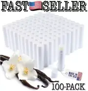 100-Pack Unlabeled Lip Balm Chapstick With Vitamin E & Shea Butter - Vanilla