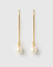 New Izoa Nicola Thread Earrings Gold (The Zebra Effect Boutique)
