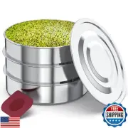 ZESTIGREENS Stainless Steel Seed Sprouter Kit - Stackable 3-Tier Seed Sprouti