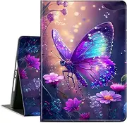 [ACWDMKH] Case for Samsung Galaxy Tab S10 Plus/ S9 FE Plus/ S9 Plus 5G Tablet 12.4'' Case,PU Leather Slim Folio Adjustable Stand Cover Auto Wake/Sleep for Tablet S10+/S9+/S9 FE+,Glitter Butterfly
